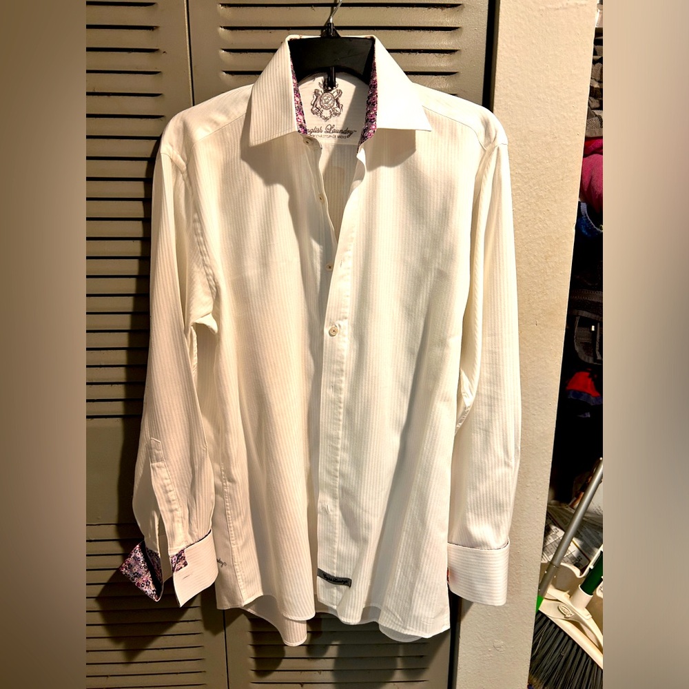 English laundry men's long sleeve button-down shirt 15 1/2/32–33